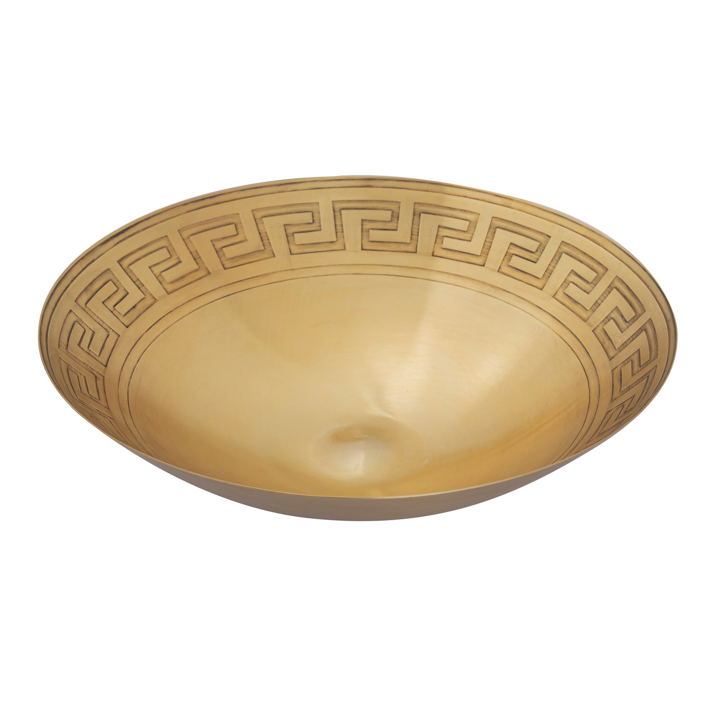 H0807-10668 - Greek Key Centerpiece Bowl - Brass