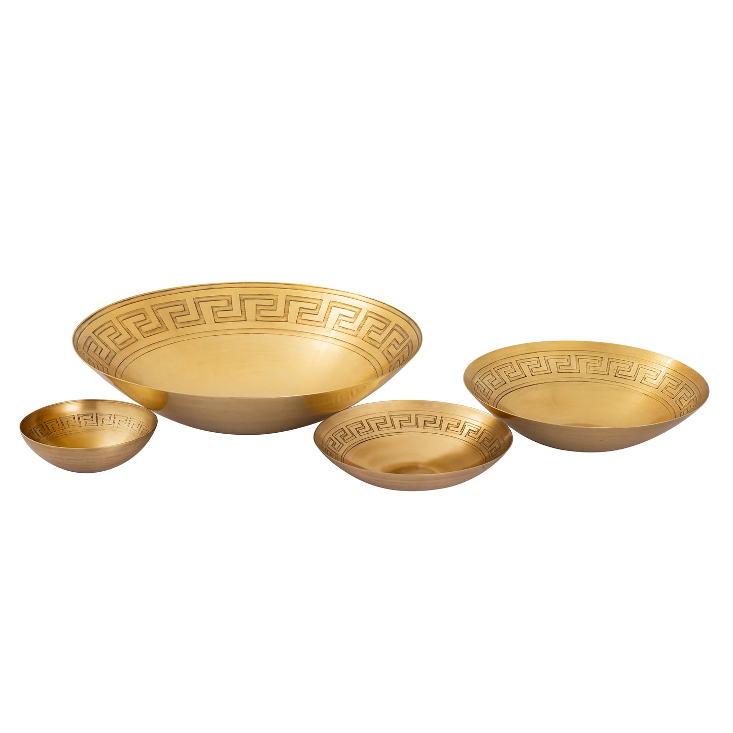 H0807-10668 - Greek Key Centerpiece Bowl - Brass