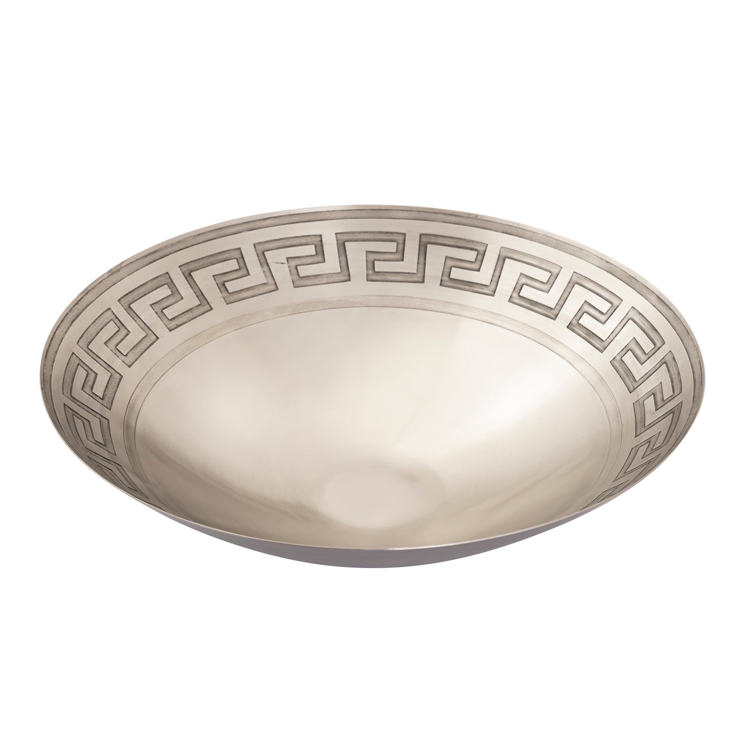 H0807-10670 - Greek Key Centerpiece Bowl - Nickel