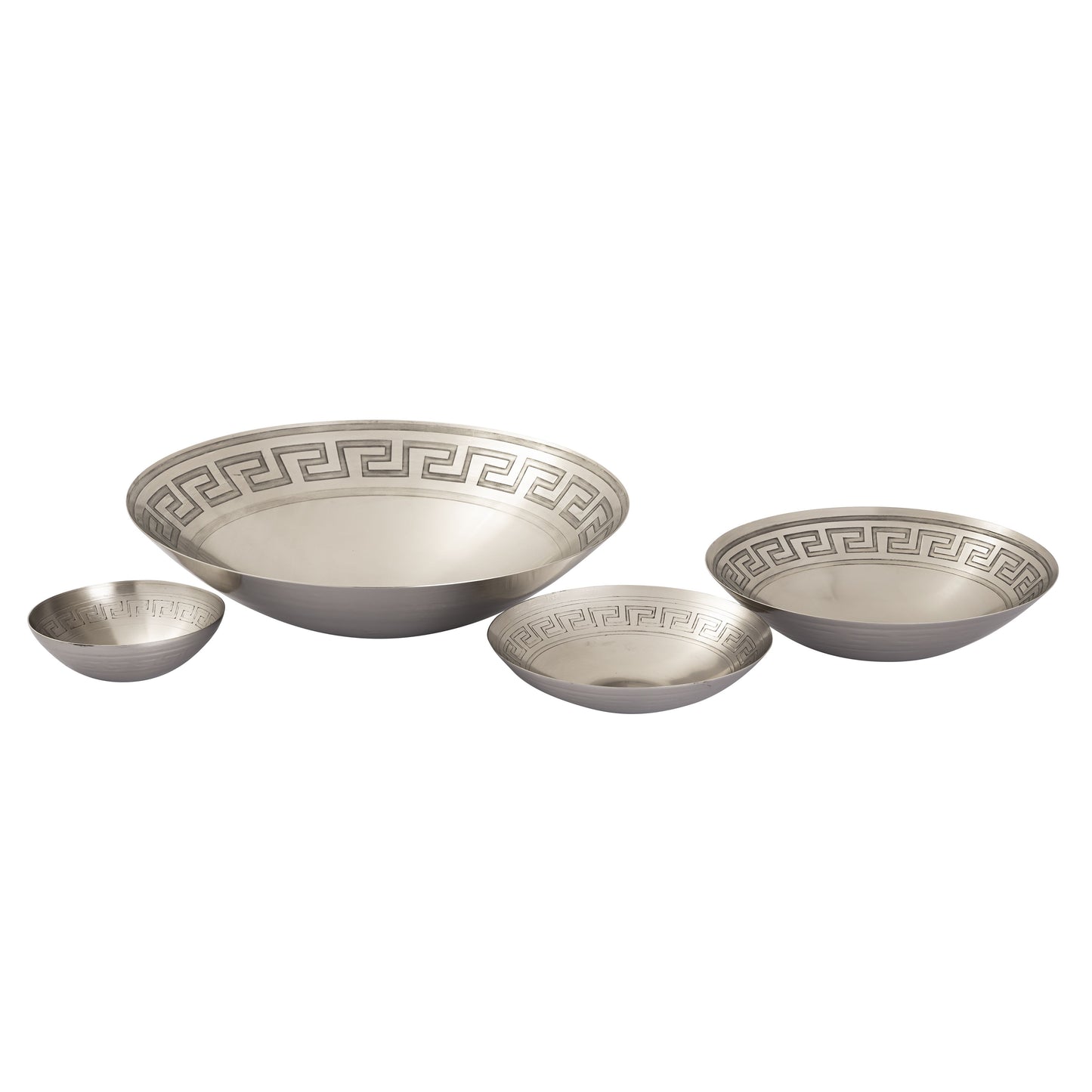 H0807-10670 - Greek Key Centerpiece Bowl - Nickel