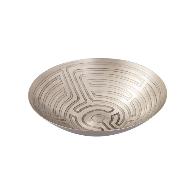 H0807-10671/S3 - Maze Etched Bowl - Set of 3 Nickel