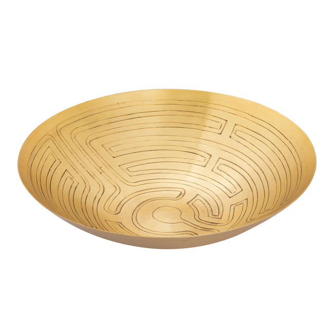 H0807-10673/S3 - Maze Etched Bowl - Set of 3 Brass