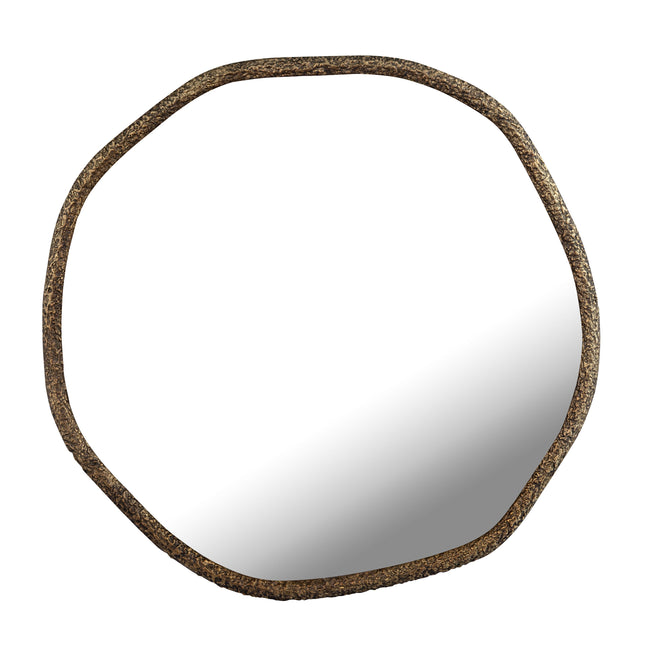 H0896-10955 - Warped Wall Mirror - Aged Brass