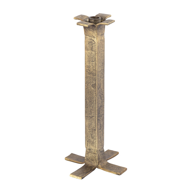 H0897-10927 - Splay Candleholder - Large Aged Brass