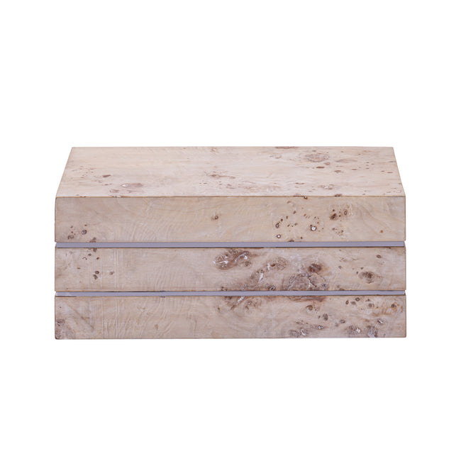 H0897-11944 - Salem Box - Tall White Burl Wood