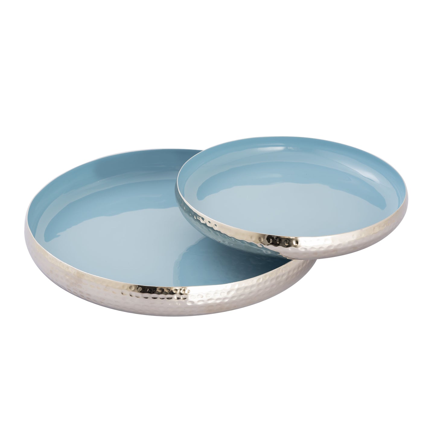 H0897-9780/S2 - Nelson Tray - Set of 2 Light Blue Enamel