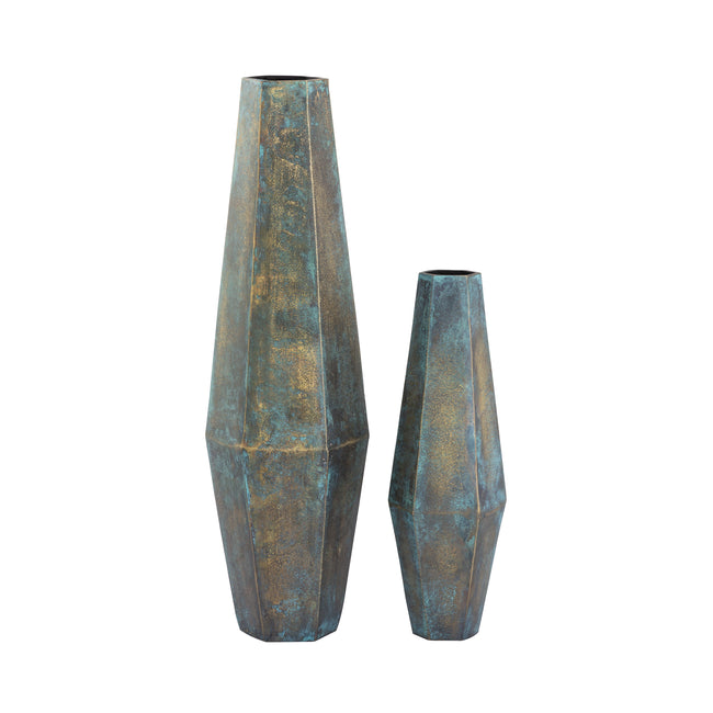 H0897-9847/S2 - Erwin Vase - Set of 2 Oxidized Brass