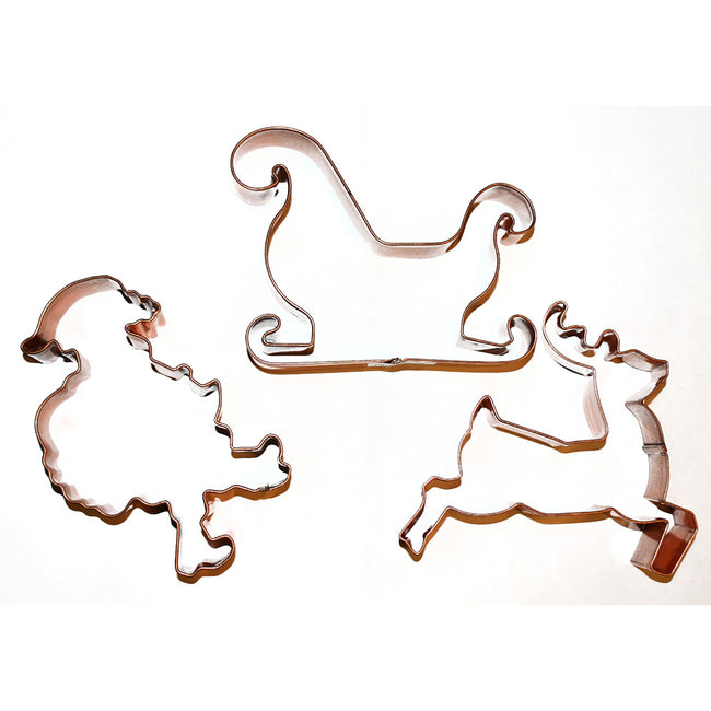 HSET003/S3 - Cookie Cutter Set (1 Santa, 1 Reindeer, 1 Sleigh)