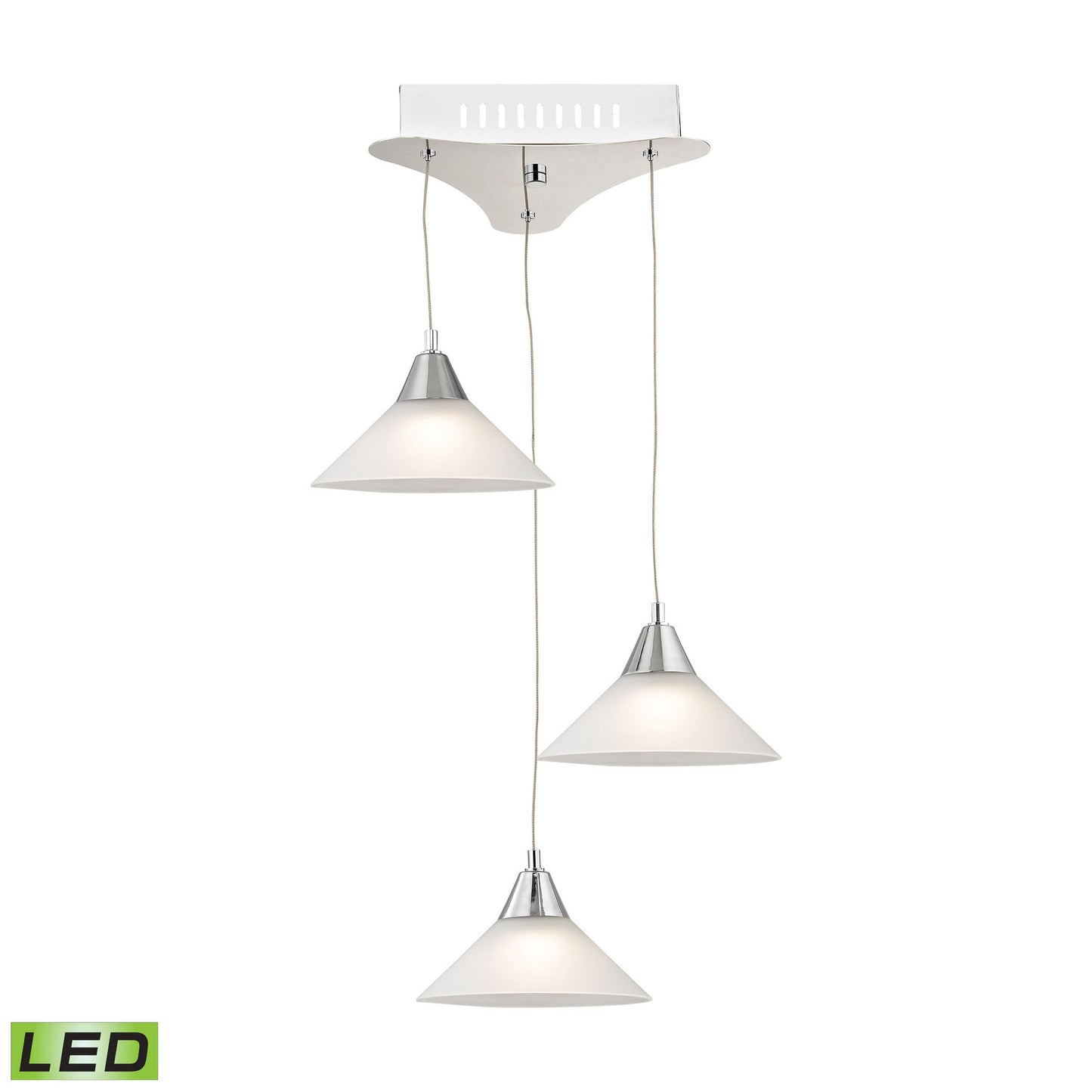 LCA103-10-15 - Cono 12'' Wide 3-Light Mini Pendant - Chrome