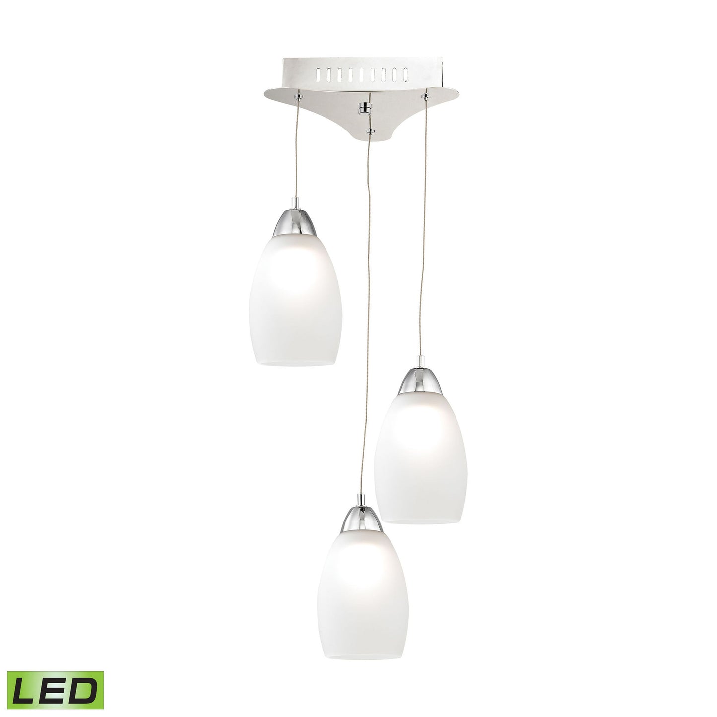 LCA203-10-15 - Buro 9'' Wide 3-Light Mini Pendant - Chrome