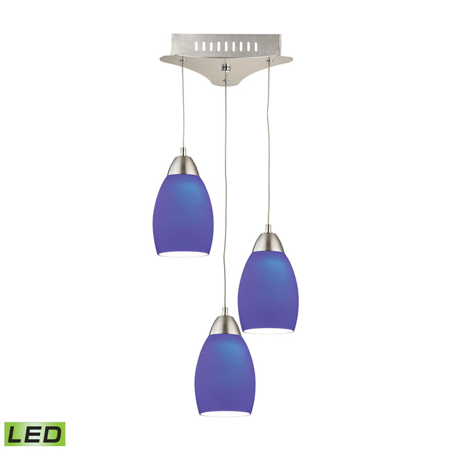 LCA203-7-16M - Buro 9'' Wide 3-Light Mini Pendant - Satin Nickel