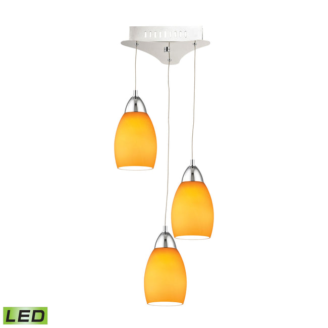 LCA203-8-15 - Buro 9'' Wide 3-Light Mini Pendant - Chrome