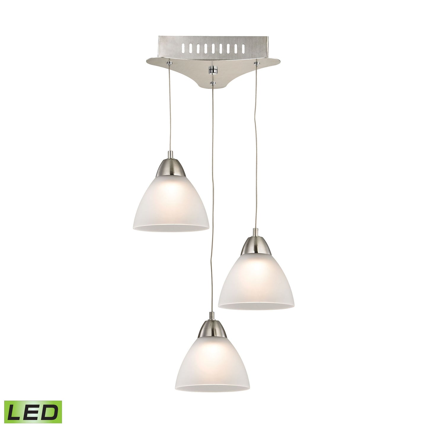 LCA303-10-16M - Piatto 11'' Wide 3-Light Mini Pendant - Satin Nickel