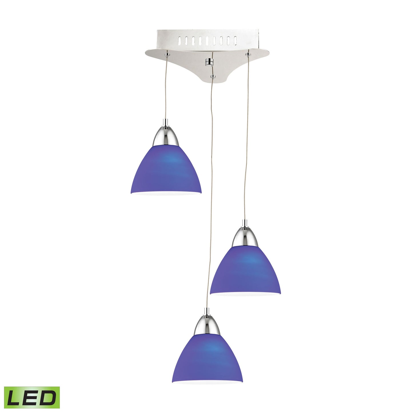 LCA303-7-15 - Piatto 11'' Wide 3-Light Mini Pendant - Chrome