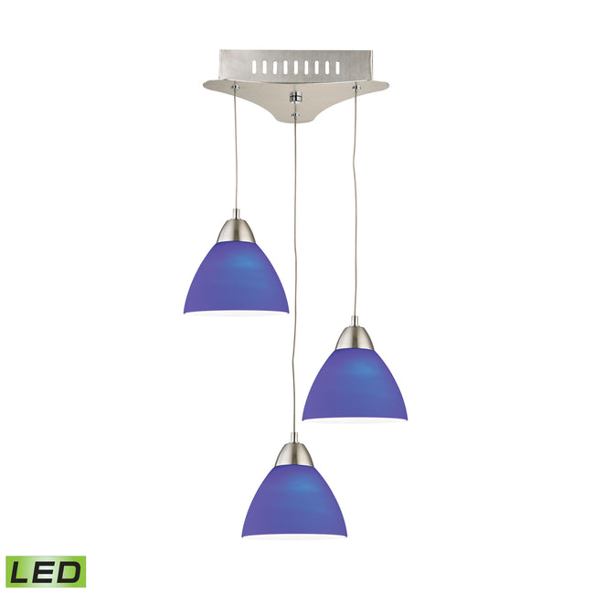 LCA303-7-16M - Piatto 11'' Wide 3-Light Mini Pendant - Satin Nickel