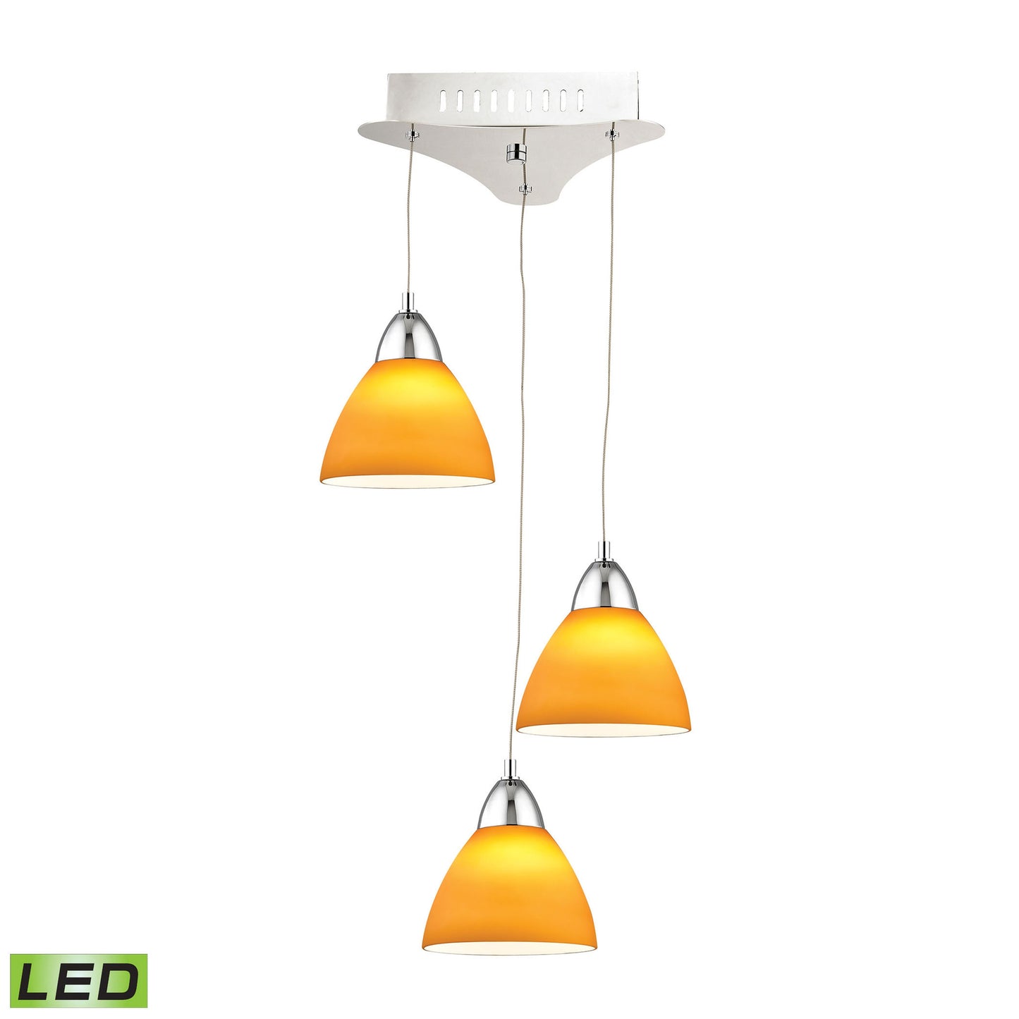 LCA303-8-15 - Piatto 11'' Wide 3-Light Mini Pendant - Chrome