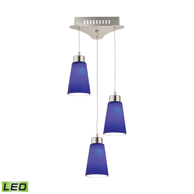 LCA503-7-16M - Coppa 11'' Wide 3-Light Mini Pendant - Satin Nickel