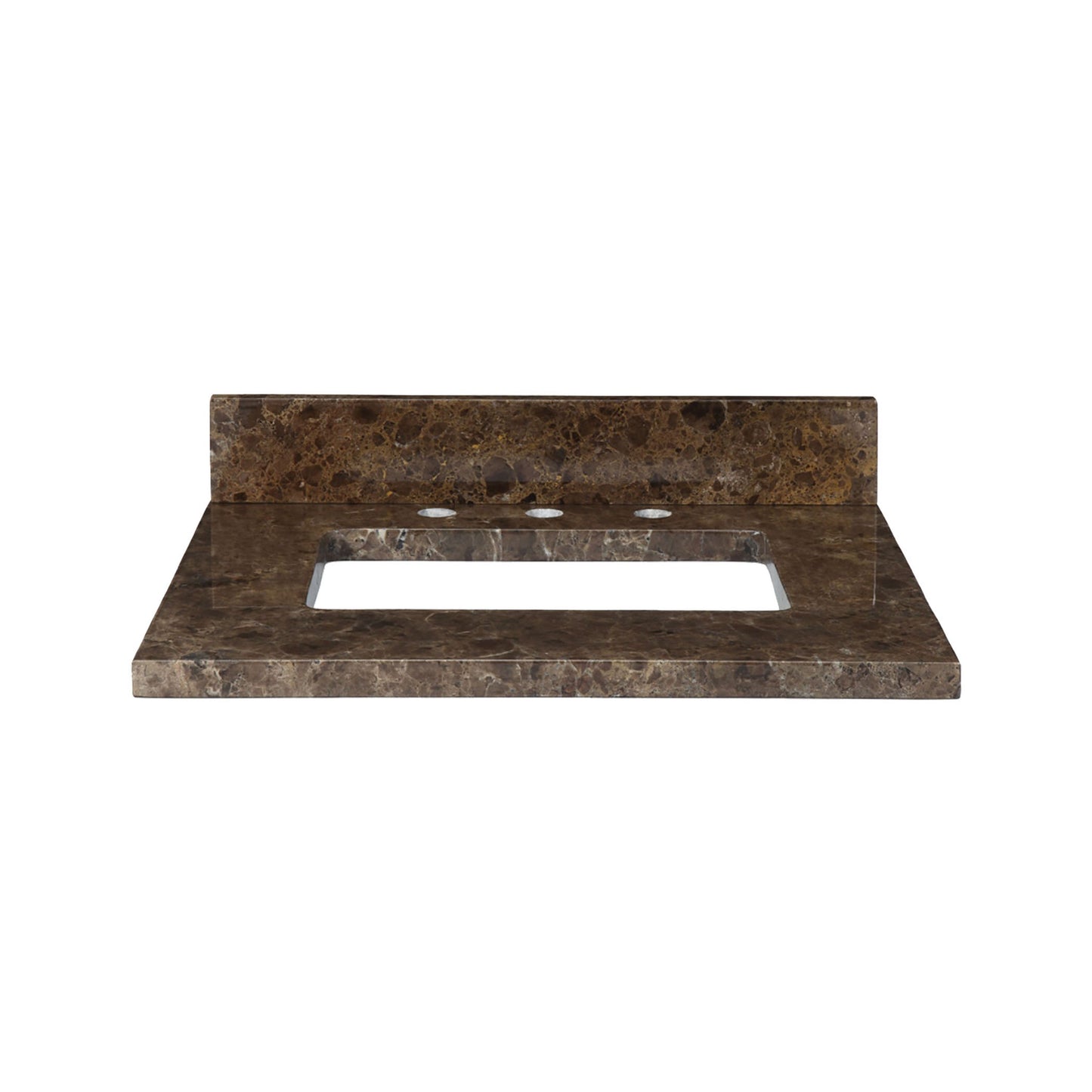 MAUT25RDE - Stone Top - 25-inch for Rectangular Undermount Sink - Dark Emperador Marble