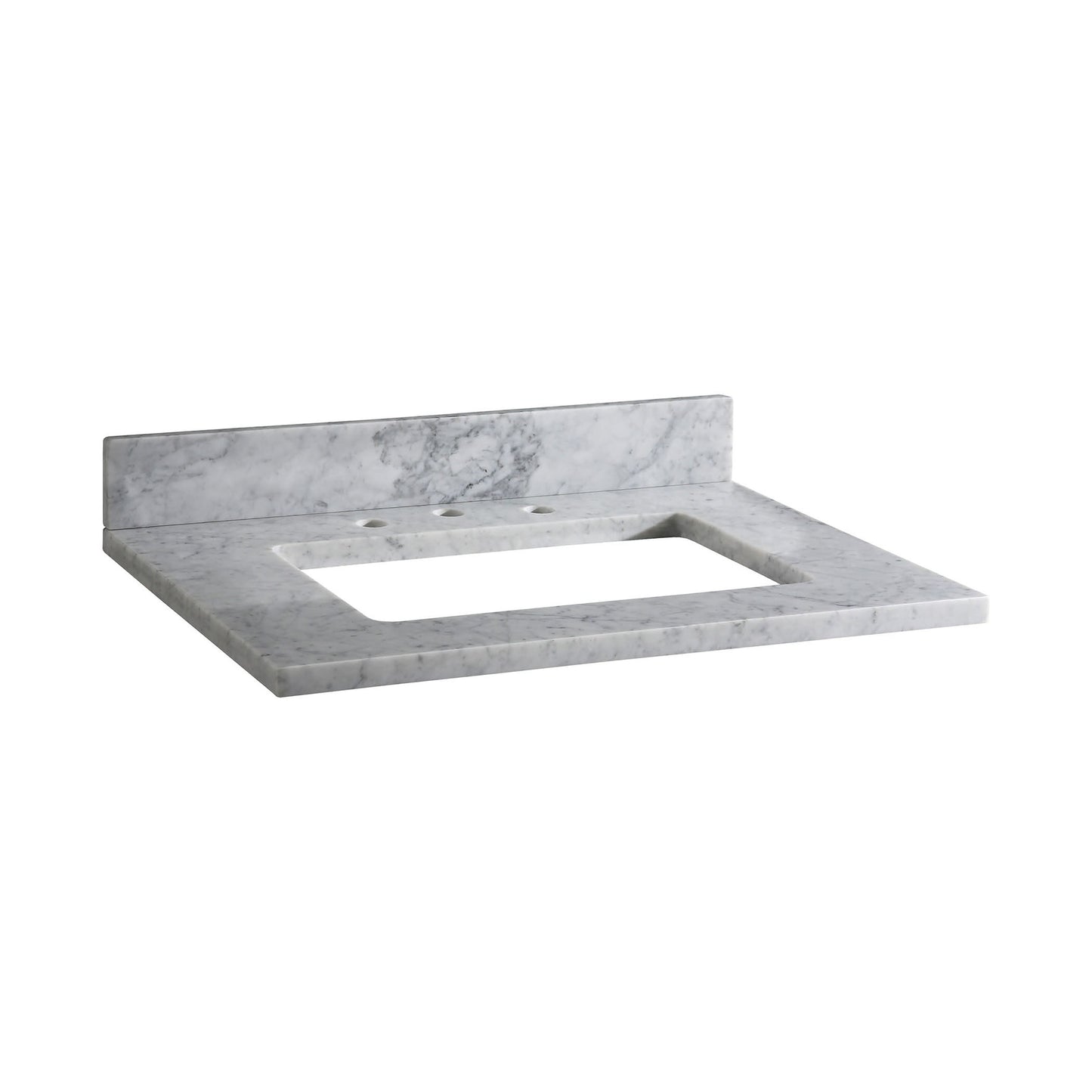 MAUT25RWT - Stone Top - 25-inch for Rectangular Undermount Sink - White Carrara Marble