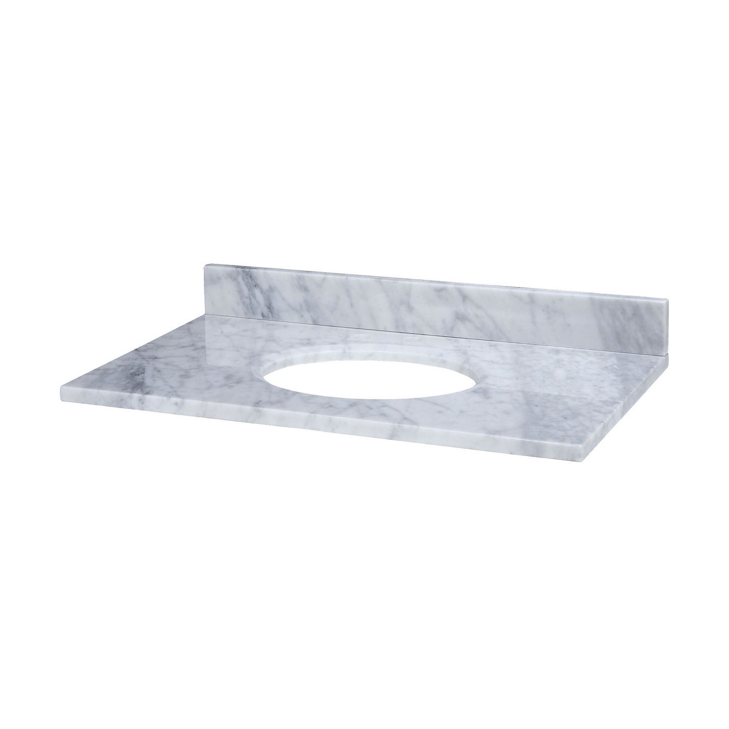 MAUT310WT - Stone Top - 31-inch for Oval Undermount Sink - White Carrara Marble