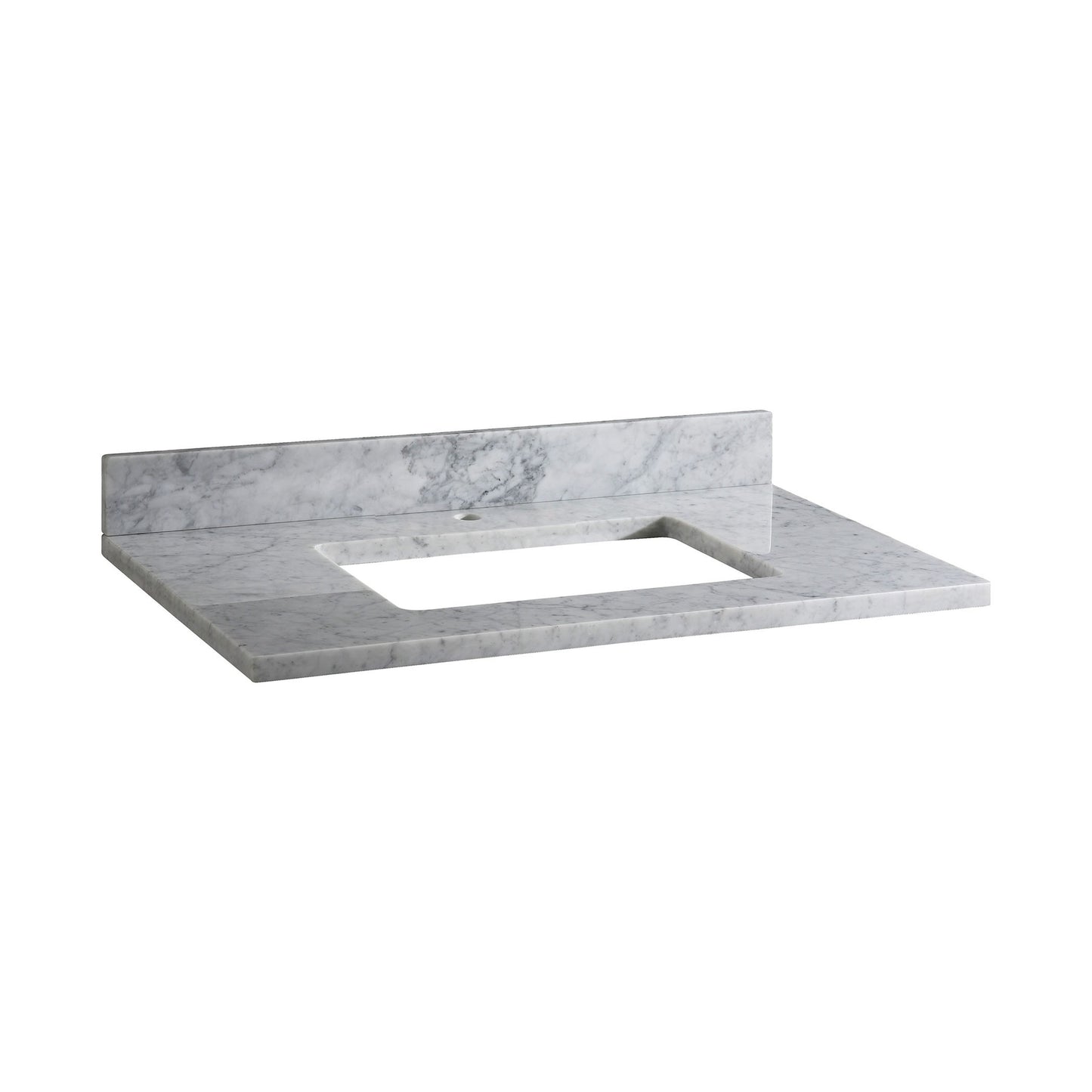 MAUT37RWT-1 - Stone Top - 37-inch for Rectangular Undermount Sink - White Carrara Marble with Single