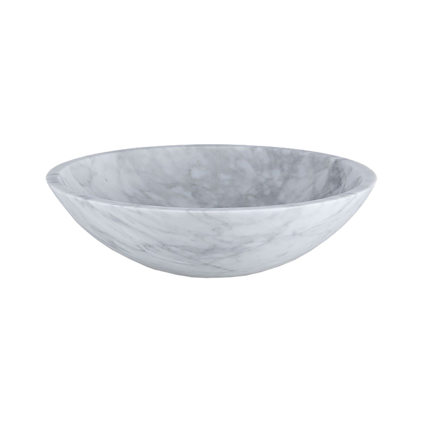 MAVE170CWT - Round Stone Vessel - White Carrara Marble