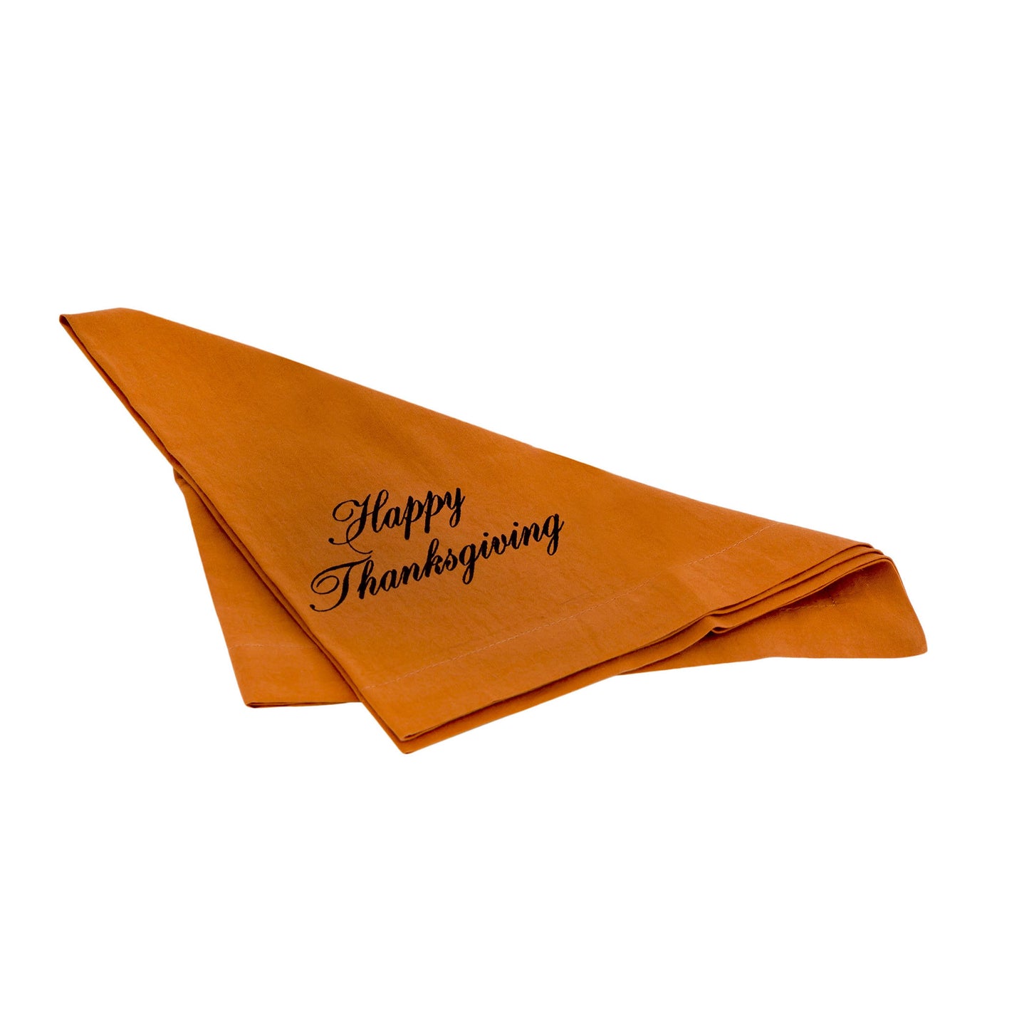 NAPKN02 - Happy Thanksgiving 20x20 Napkin - Dyed Rust Cotton Sheeting