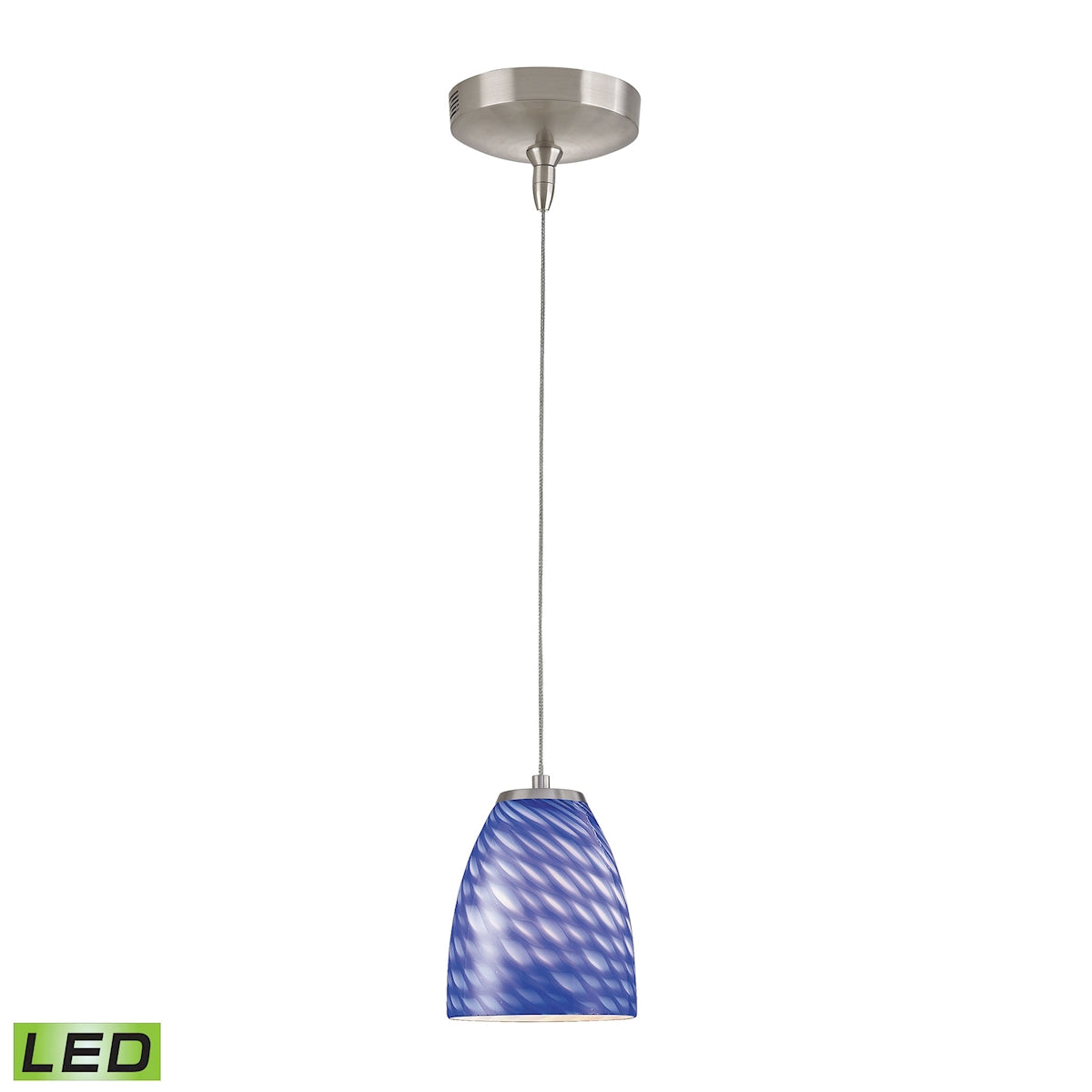 PF1000/1-LED-BN-S - Low Voltage LED Collection 1-Light Mini Pendant in Brushed Nickel with Sapphire