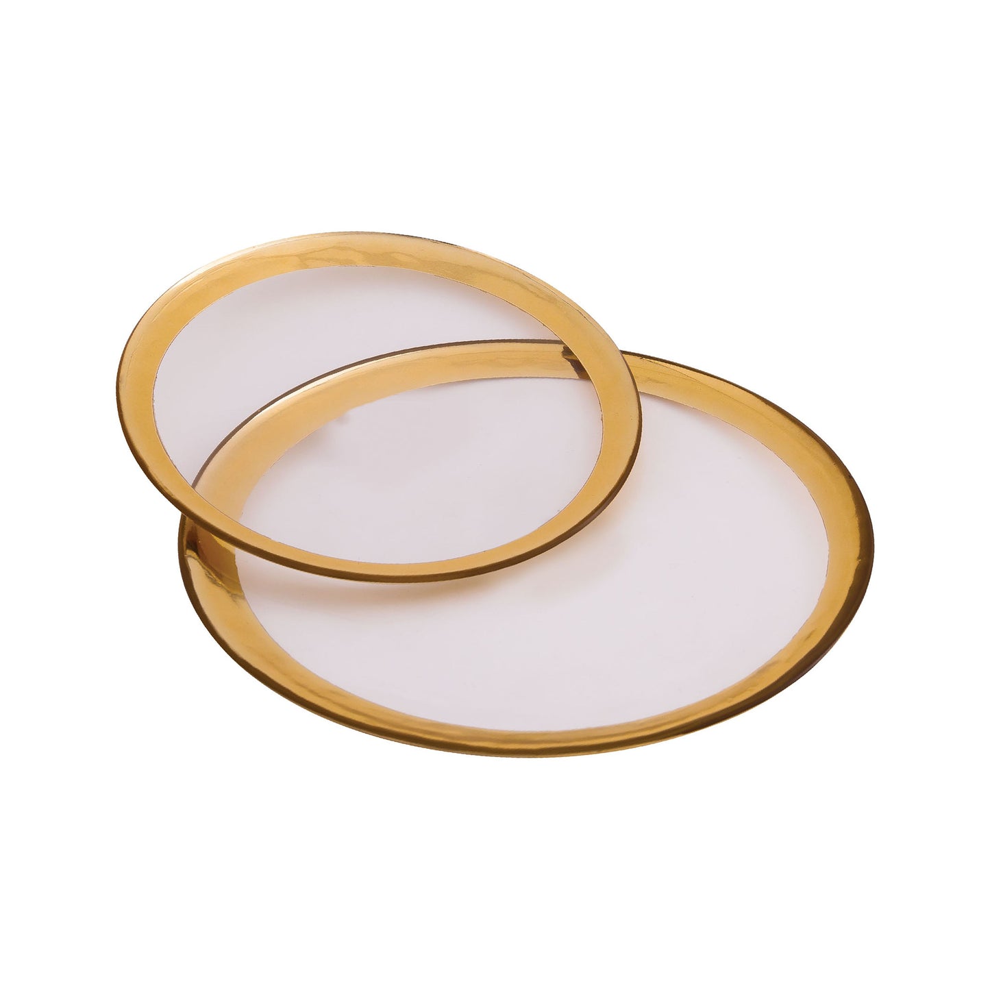 PLT06 - Gold Foil Clear Glass Saucer without Snowflake