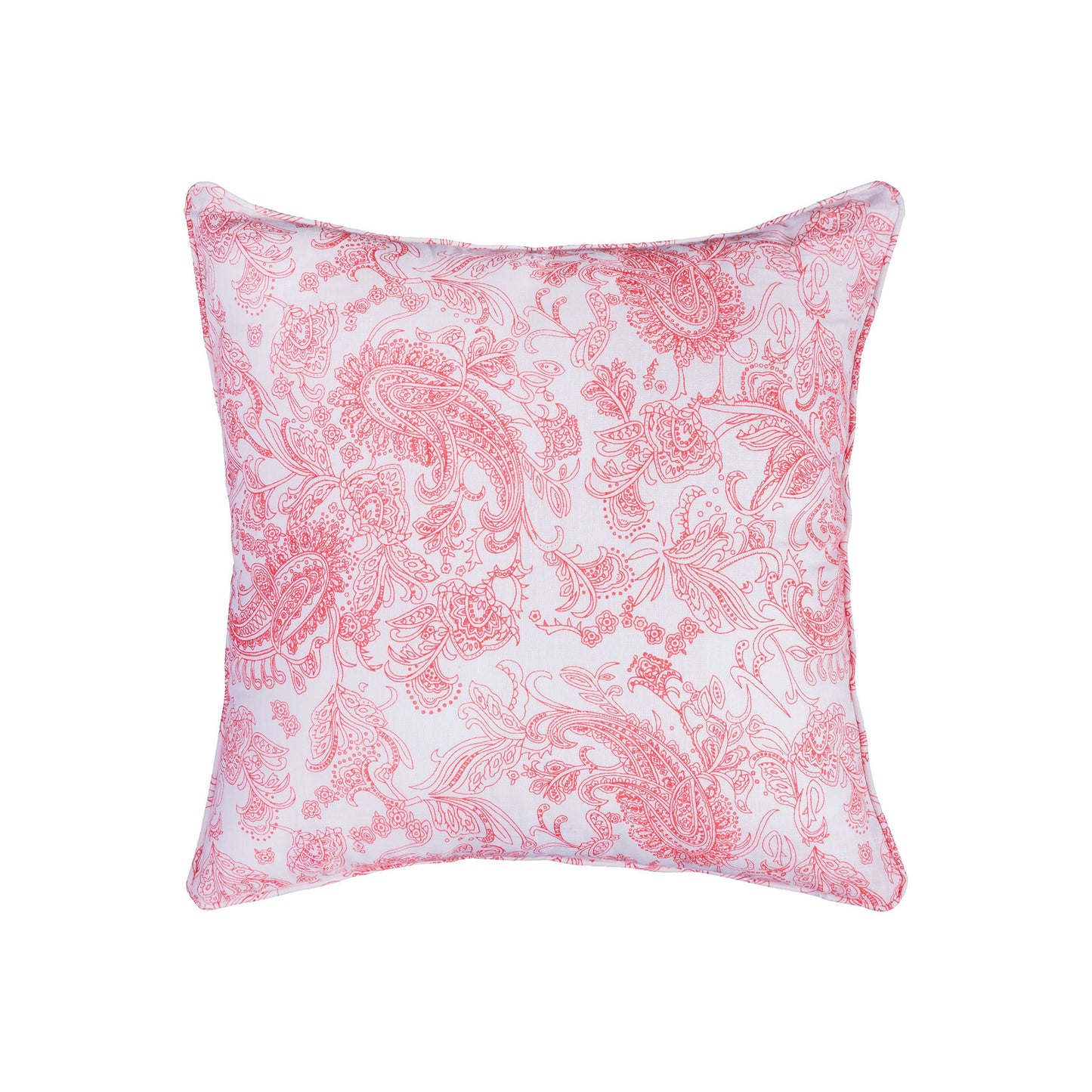 PLW007B - Rajasthan 20x20 Reversible Pillow - Pink and White