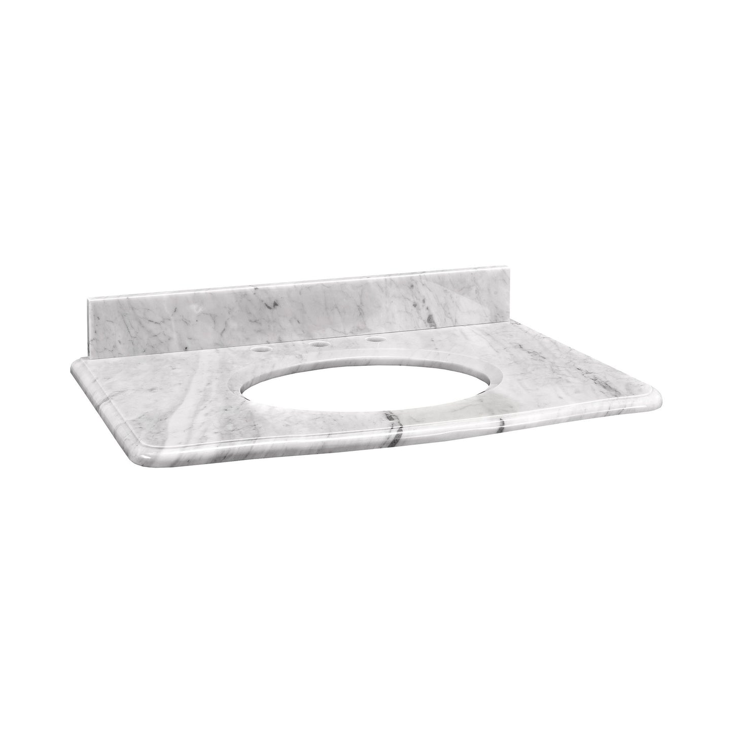 S-BRANDY-30WT - Brandy 31-inch Stone Top in White Carrara Marble for Oval Undermount Sink