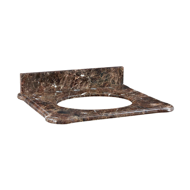 S-MALAGO-24DE - Malago 25-inch Stone Top - Dark Emperador Marble for Oval Undermount Sink