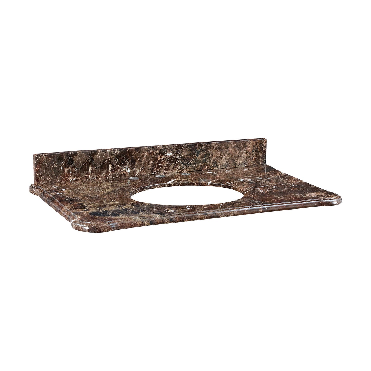 S-MALAGO-36DE - Malago 37-inch Stone Top - Dark Emperador Marble for Oval Undermount Sink