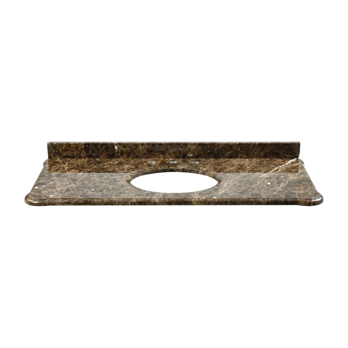 S-MALAGO-48DE - Custom-cut Malago undermount vanity top in Dark Emperador Marble. Includes backsplas