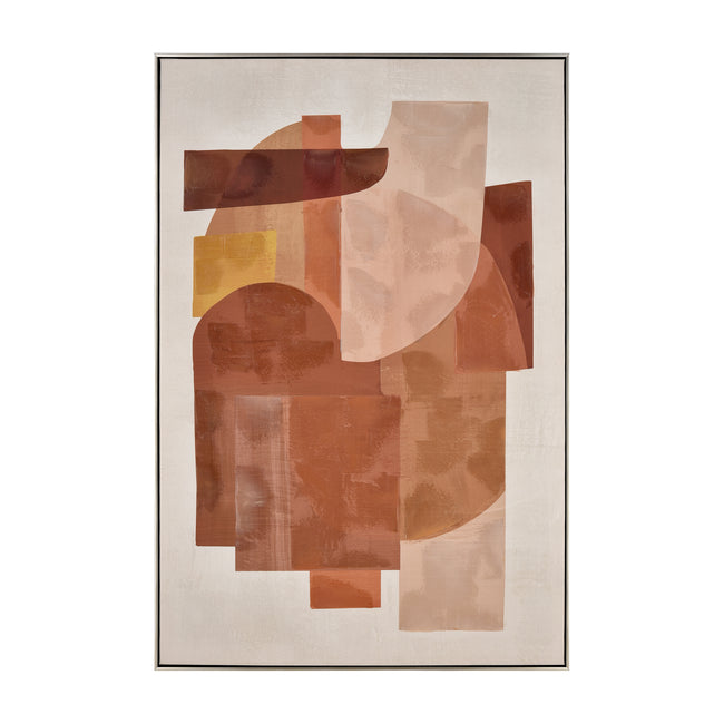 S0016-11340 - Ochre Framed Abstract Wall Art