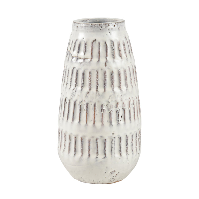 S0017-8208 - Muriel Vase - Large Aged White Glazed