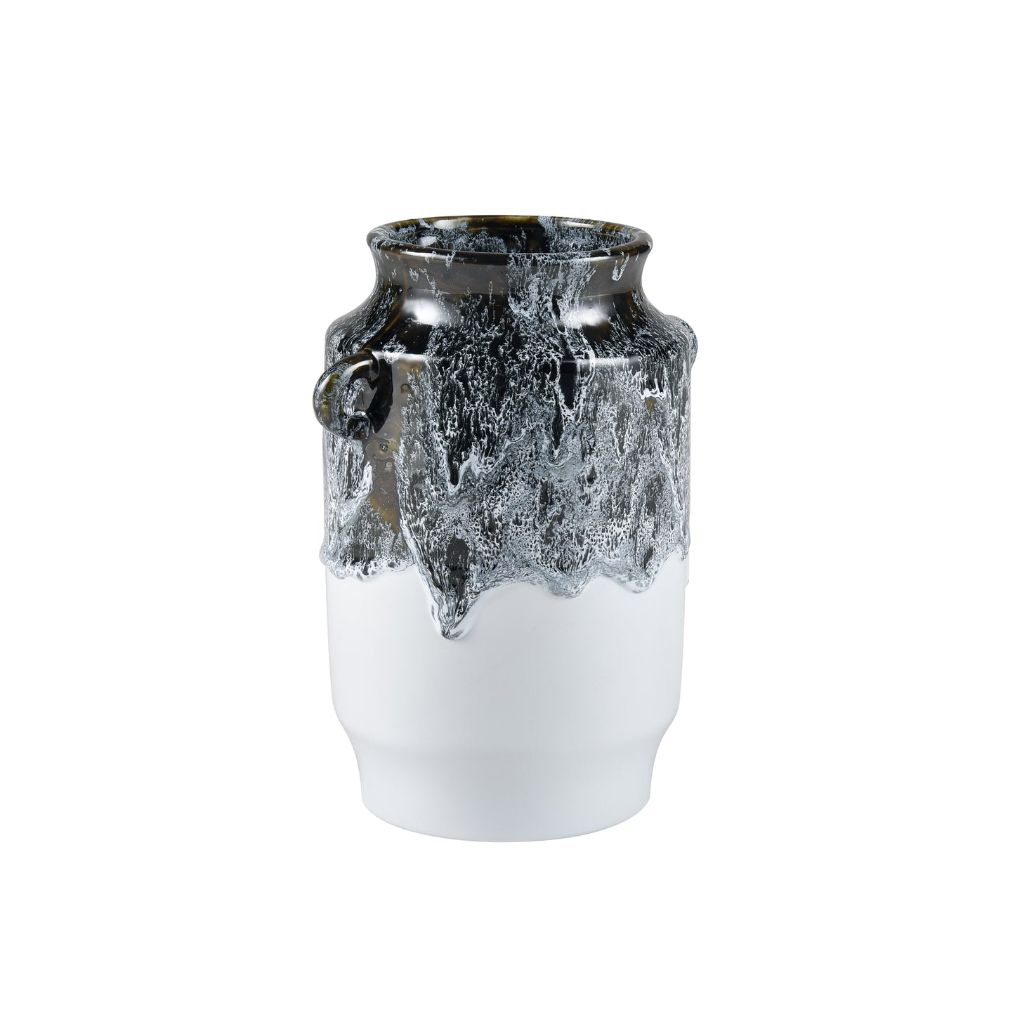 S0017-9733 - Gallemore Vase - Black and White Glazed