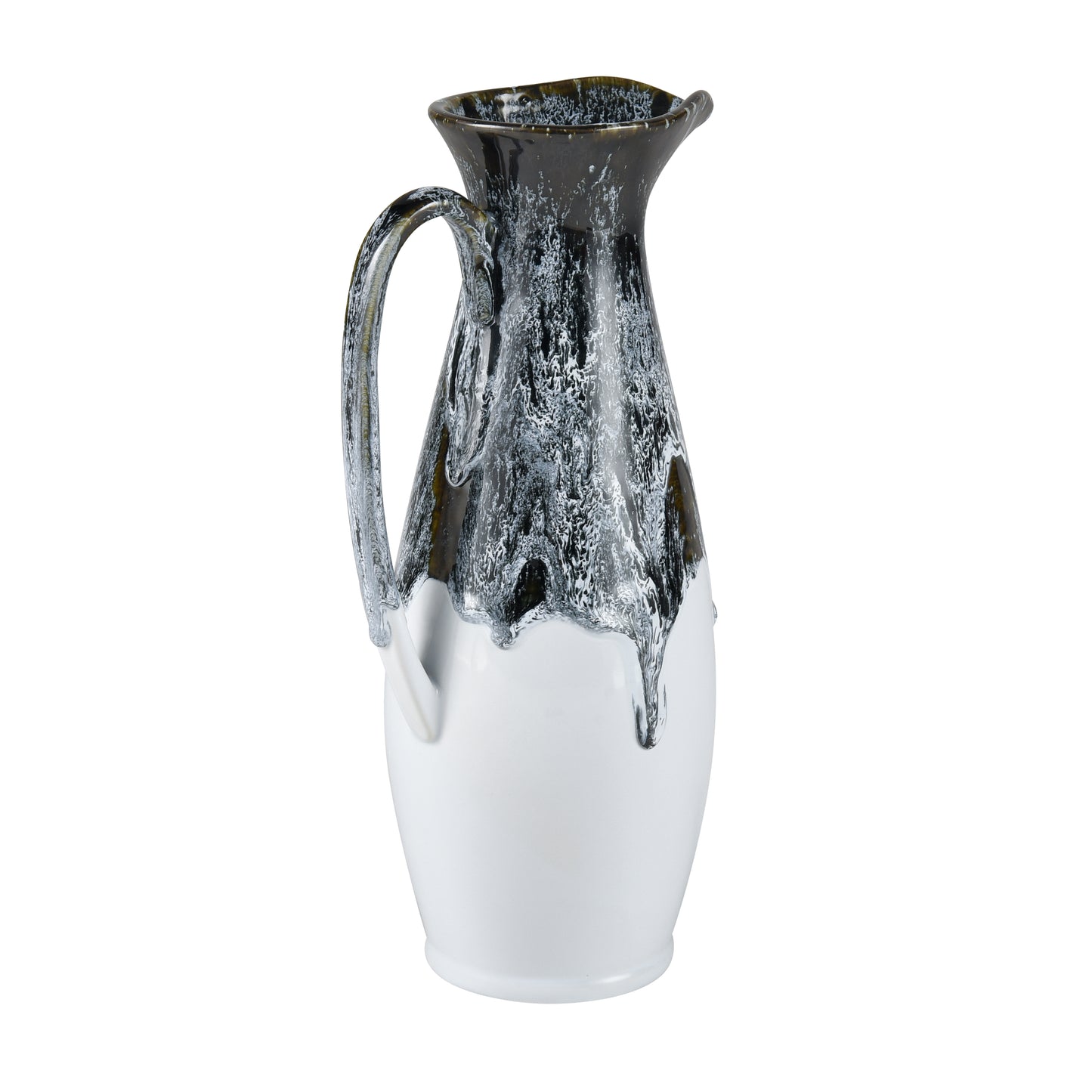 S0017-9734 - Gallemore Pitcher - Black and White Glazed