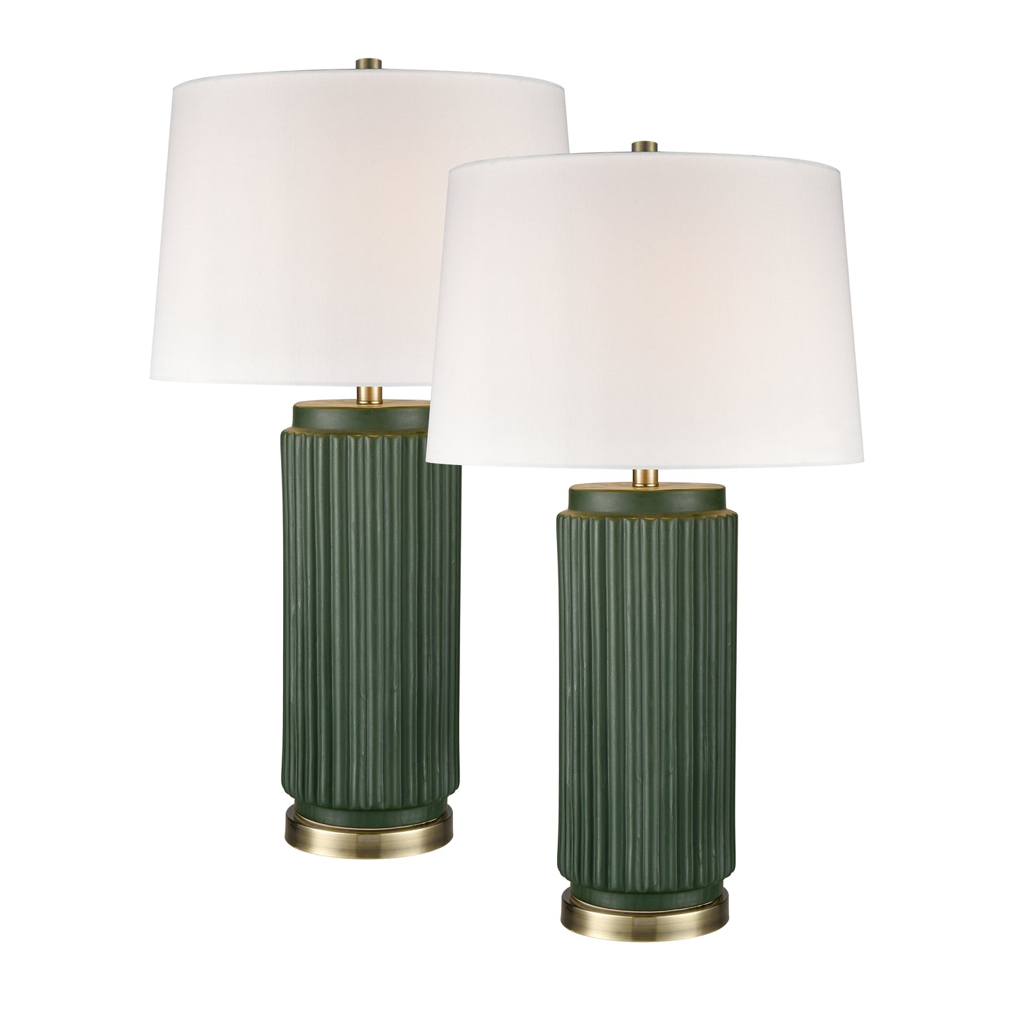 S0019-10295/S2 - Knox 30'' High 1-Light Table Lamp - Set of 2 Dark Green