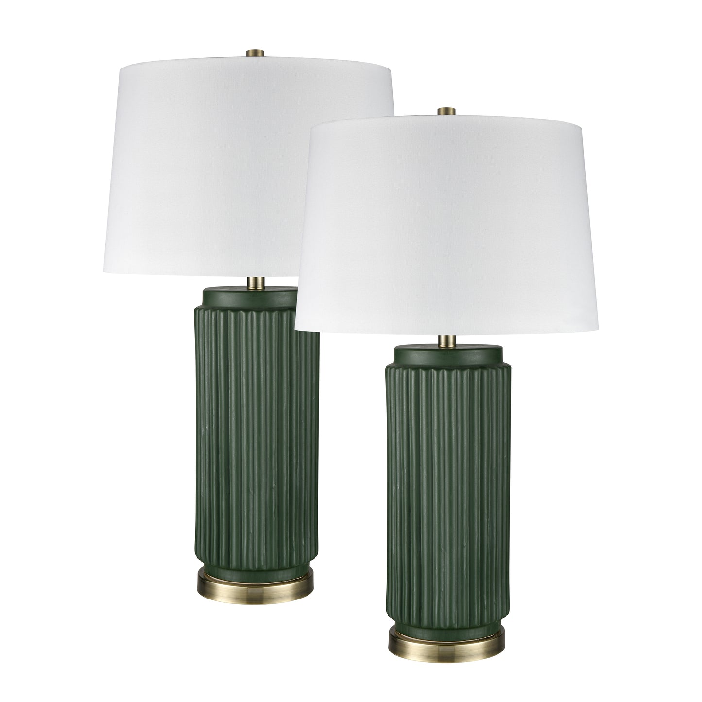 S0019-10295/S2 - Knox 30'' High 1-Light Table Lamp - Set of 2 Dark Green