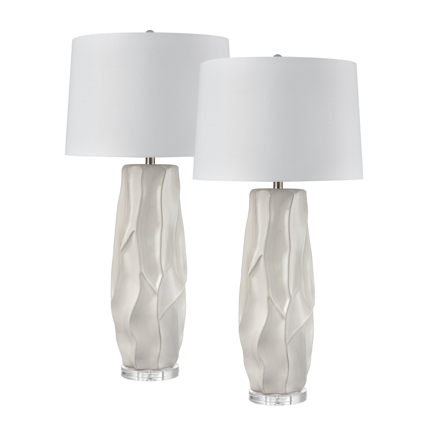 S0019-10314/S2 - Parker 37.5'' High 1-Light Table Lamp - Set of 2 Gloss White