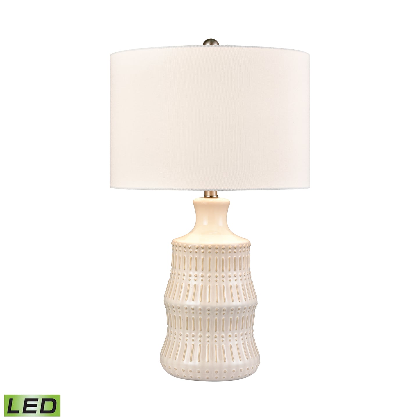 S0019-11075-LED - Dorin 25.5'' High 1-Light Table Lamp - White Glazed - Includes LED Bulb