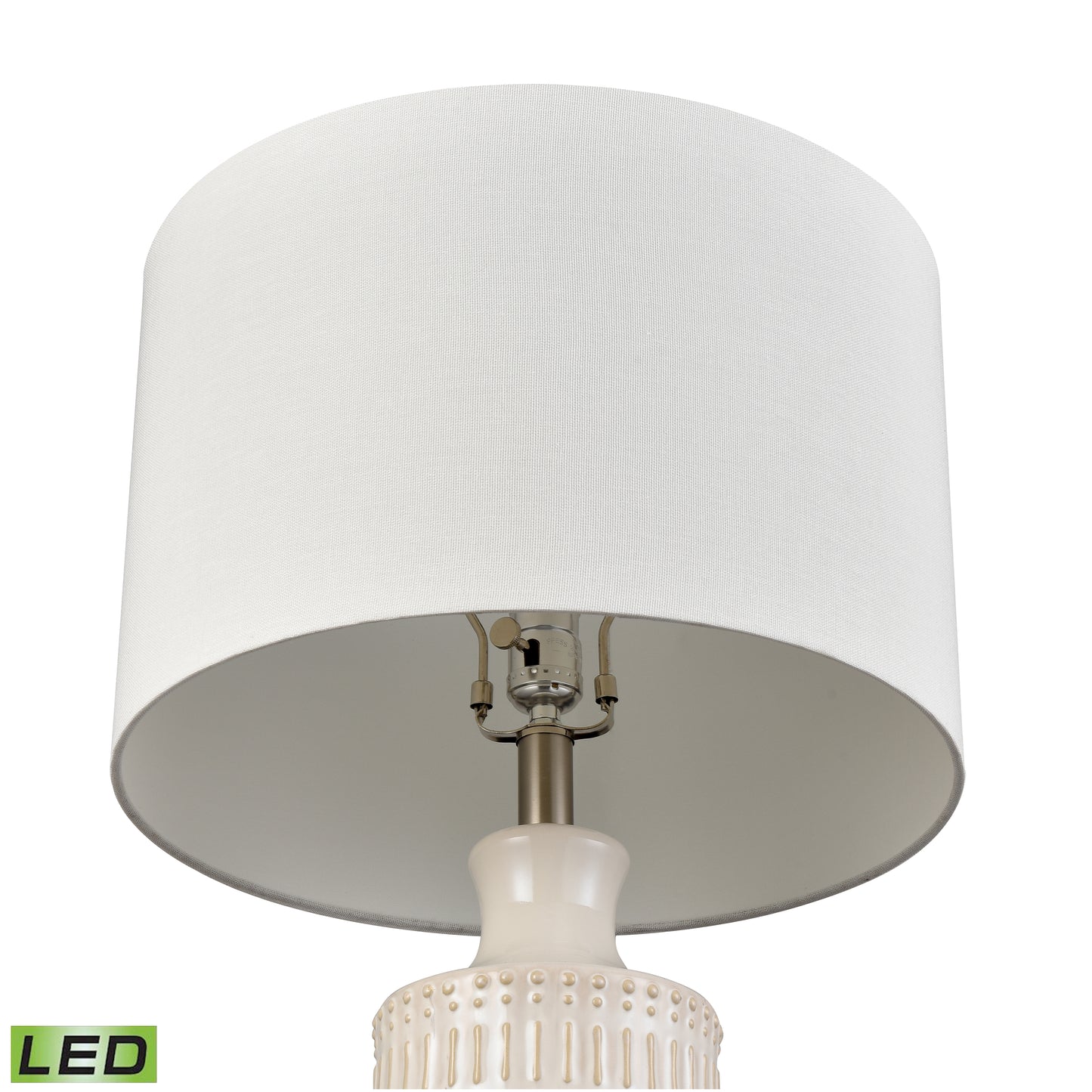 S0019-11075-LED - Dorin 25.5'' High 1-Light Table Lamp - White Glazed - Includes LED Bulb