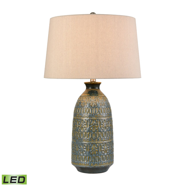 S0019-11143-LED - Burnie 28'' High 1-Light Table Lamp - Blue Glazed - Includes LED Bulb