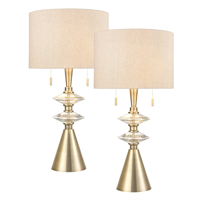 S0019-8042/S2 - Annetta Table Lamp - Set of 2 Brass