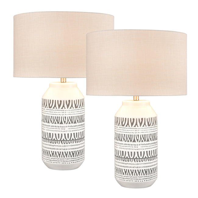 S0019-8044/S2 - Calabar Table Lamp - Set of 2 White