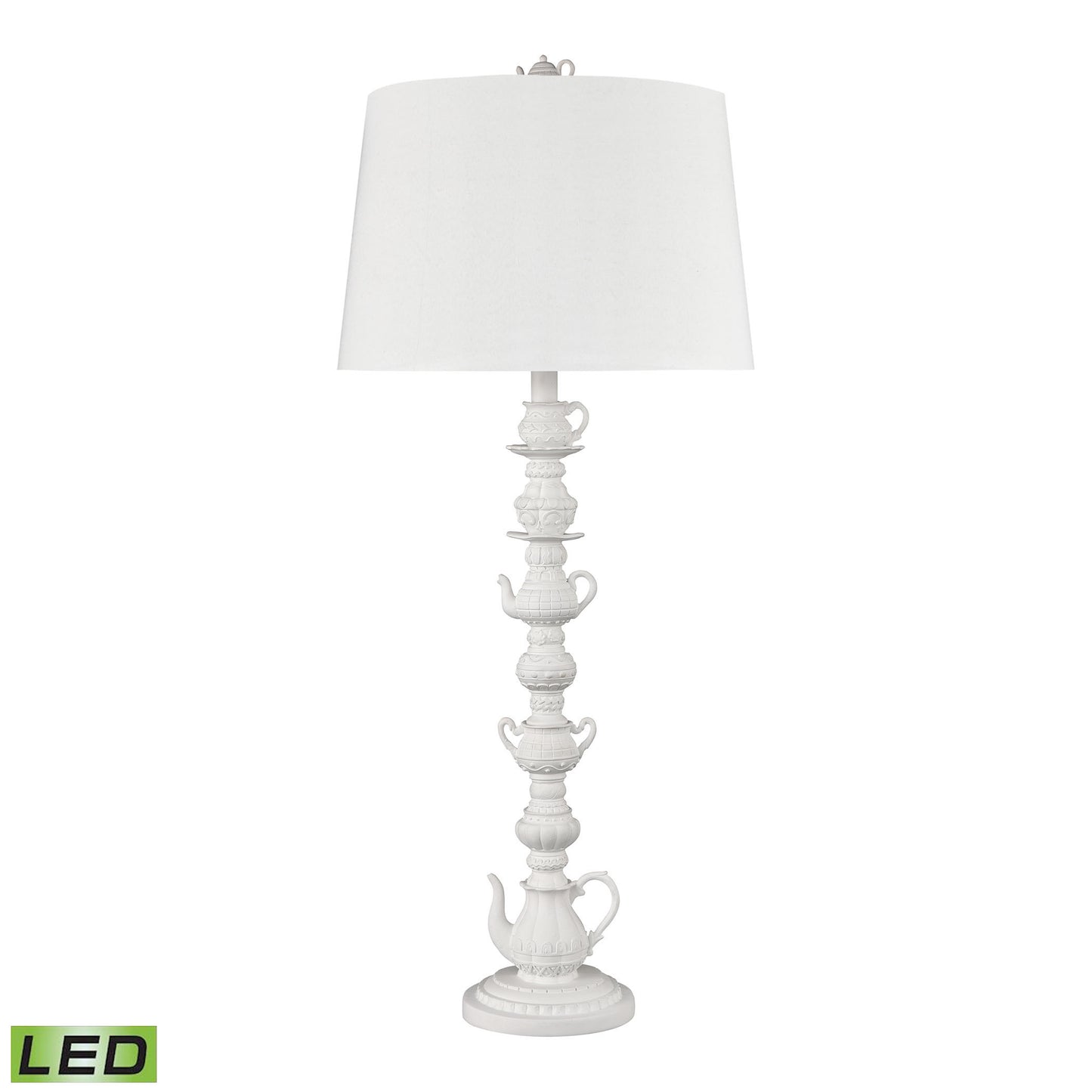 S0019-8582-LED - Rosetta Cottage 35'' High 1-Light Table Lamp - Matte White - Includes LED Bulb