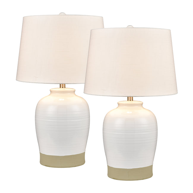 S0019-9468/S2 - Peli 28'' High 1-Light Table Lamp - Set of 2 White