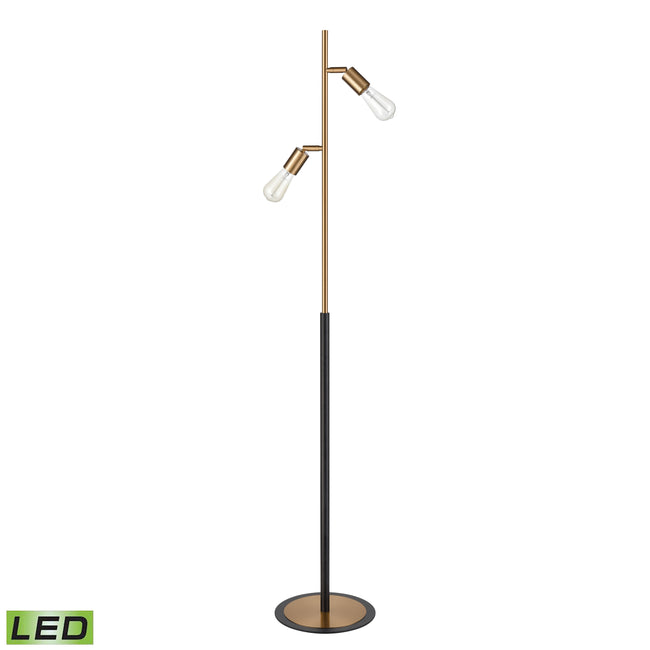 S0019-9564-LED - Kelston 62'' High 2-Light Floor Lamp - Matte Black - Includes LED Bulbs