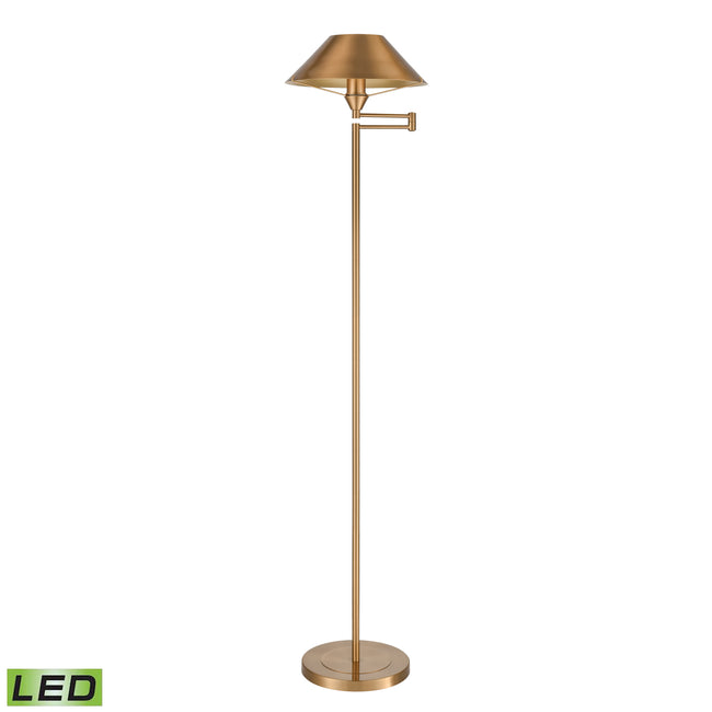 S0019-9604-LED - Arcadia 63'' High 1-Light Floor Lamp - Aged Brass - Includes LED Bulb